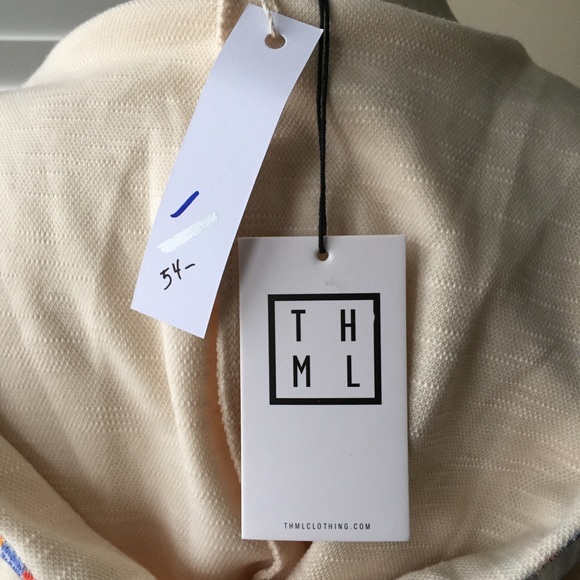 New NWT THML cream embroidered open hood jacket S - Picture 7 of 14